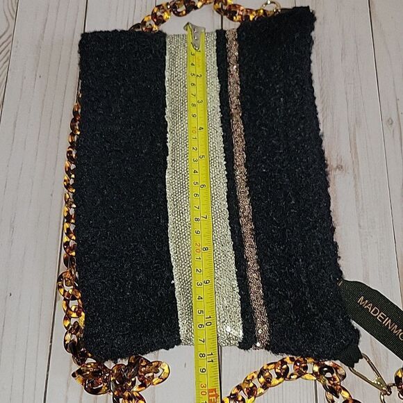 MadeInMoon Large Pouch Bag Cendrillon Teddy Fabric Made in France Chain Strap. - Picture 9 of 11